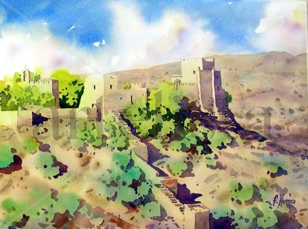 Alcazaba de Almería Acuarela Papel Paisaje