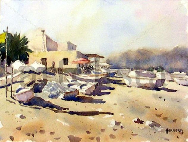 Barcas en Las Negras Watercolour Paper Landscaping