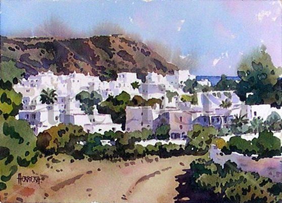 Perspectiva de Agua Amarga - Almería Watercolour Paper Landscaping