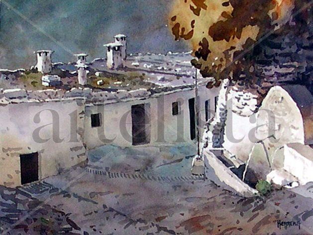 Fuente en la Alpujarra Watercolour Paper Landscaping