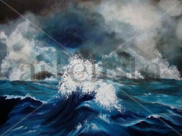 THE BIGGEST Oil Canvas Marine Painting