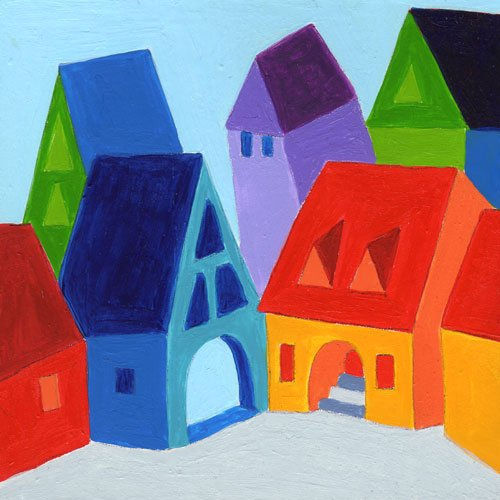 pueblo en alemania Acrylic Canvas Landscaping