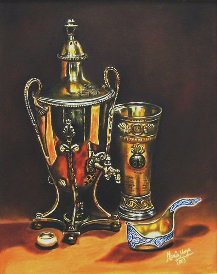 Samovar Oil Canvas Still Life Paintings