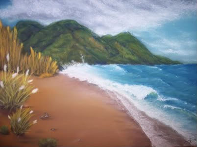 La playa Pastel Paper Landscaping