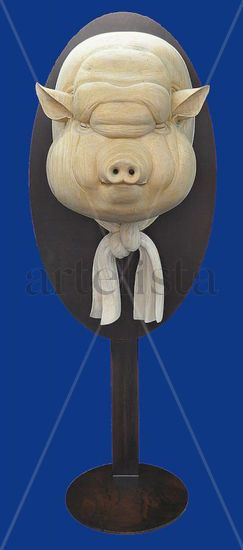 N1H1-GRIPING PORK Wood Figurative