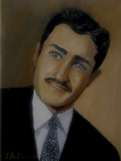 Un viejo amigo Oil Textile Portrait