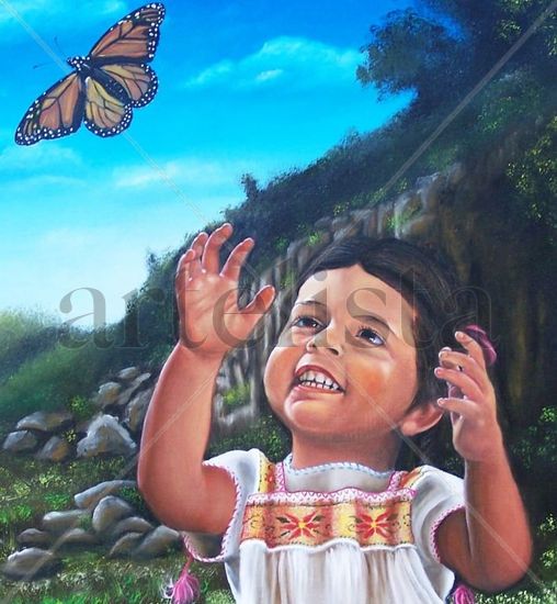 ¿De donde bienes? Oil Canvas Portrait