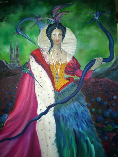 Erase una vez una reina hecha de miedo Oil Canvas Figure Painting