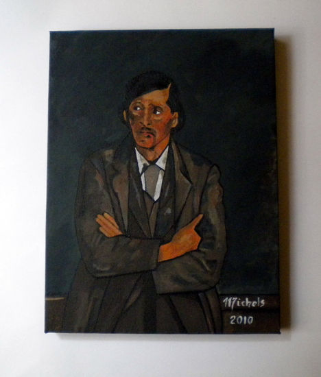 Mann mit gekreuzten Armen Acrylic Canvas Portrait