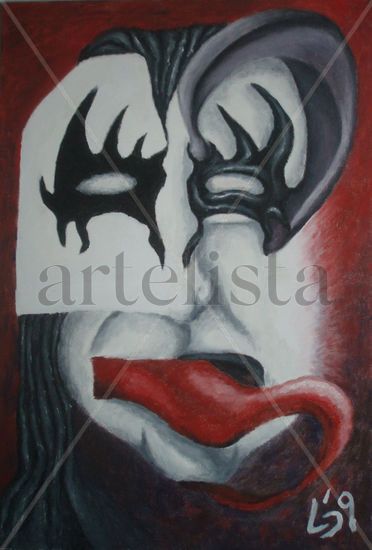 Gene Simmons Oil Canvas Portrait