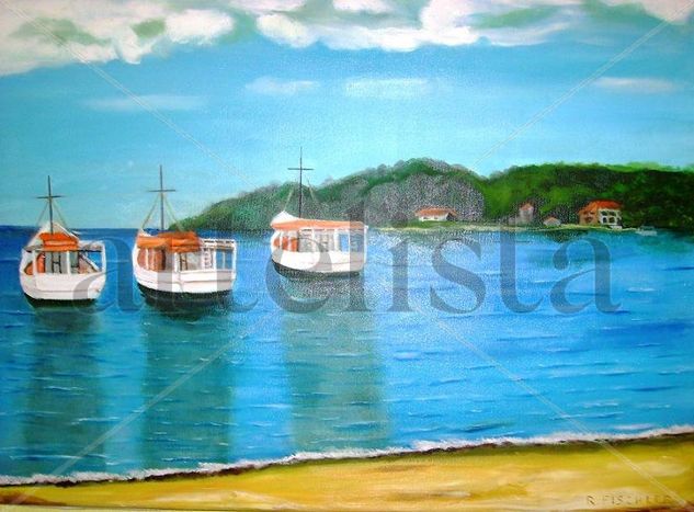 BARCOS PESQUEROS BAHIA DE JUAN GRIEGO Oil Canvas Landscaping