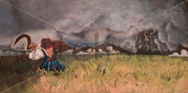 "En el ojo de La tormenta" Oil Canvas Landscaping