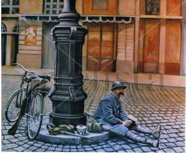 descanso del soldado Oil Canvas Figure Painting