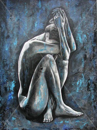 - EN LA CAVERNA DE LA SOLEDAD - Acrylic Panel Nude Paintings