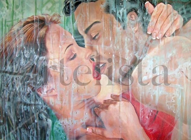 Lagrimas de Eros Oil Canvas Figure Painting