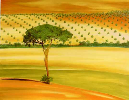 Pino solitario Oil Canvas Landscaping