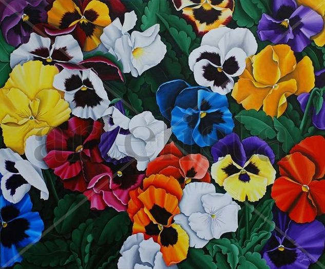 AMOR ETERNO Acrylic Textile Floral Painting