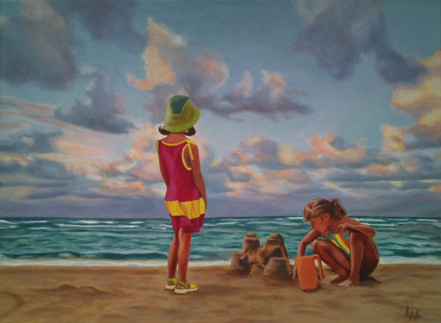 En la playa Acrylic Canvas Landscaping