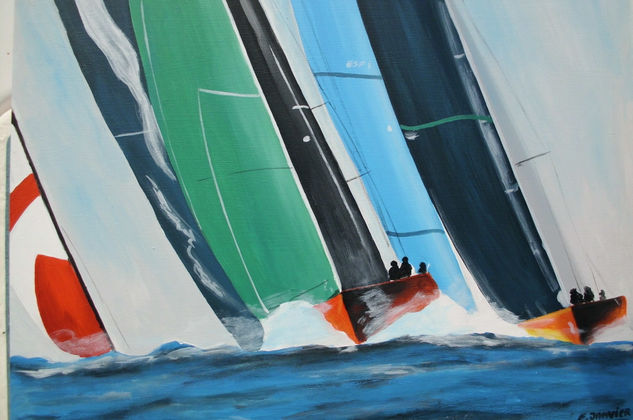 Regata acrilico 01 Acrylic Panel Marine Painting