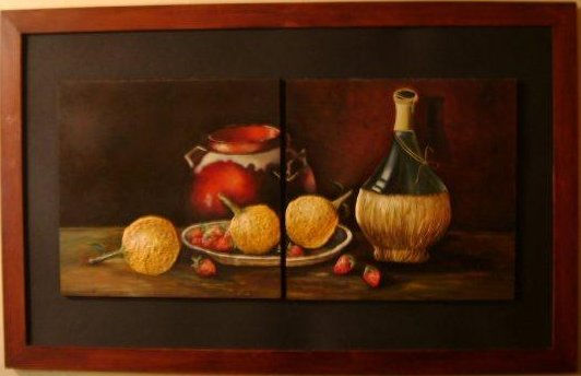 BODEGON Oil Panel Still Life Paintings