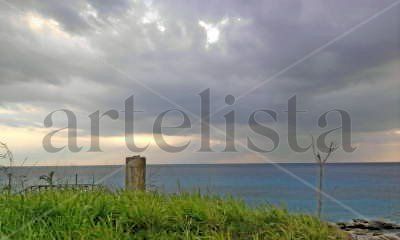 Paisaje verde-azul