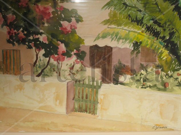 La puerta Watercolour Paper Landscaping