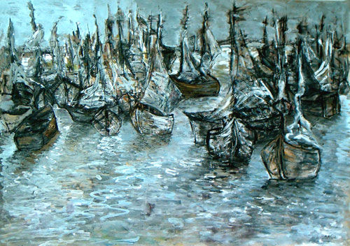 Los Barcos Oil Canvas