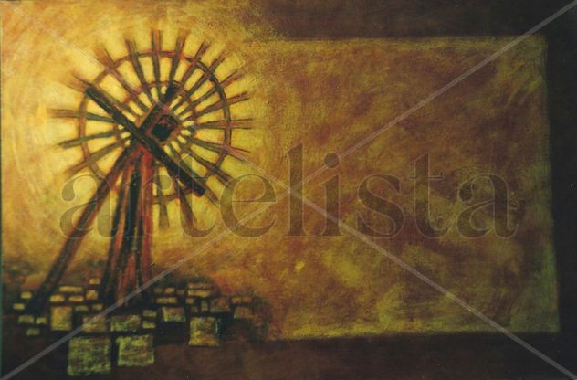 Jesús es cargado con la cruz.