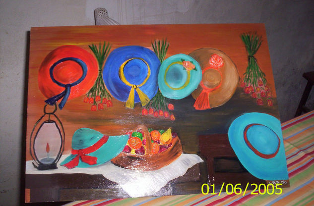 Sombreros Oil Canvas Still Life Paintings