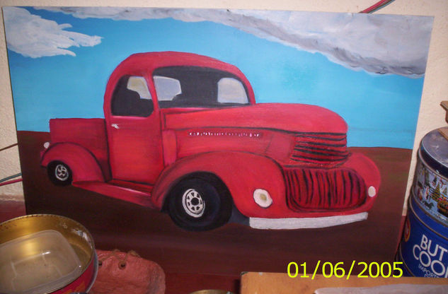 Camioneta Oil Canvas Figure Painting