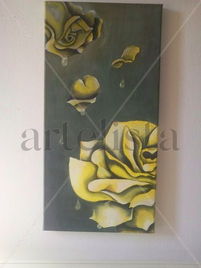 rosas Acrylic Canvas Floral Painting