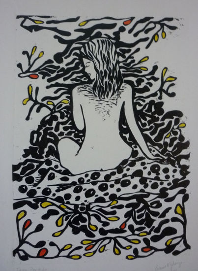 "Mi Mundo" Linocut