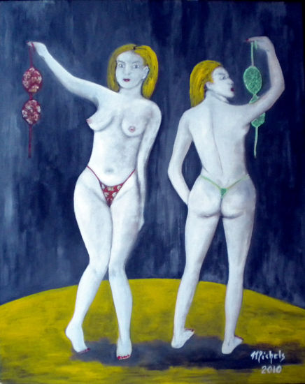 Striptease Acrylic Canvas Nude Paintings