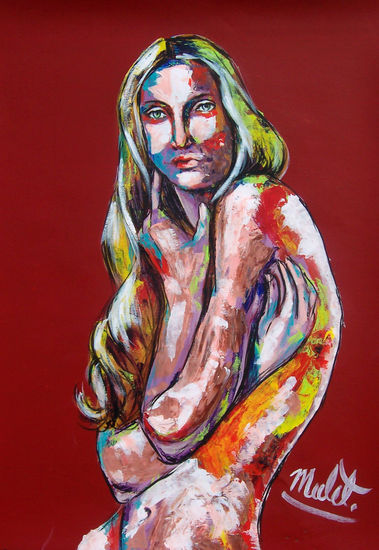 girl Acrylic Paper Nude Paintings