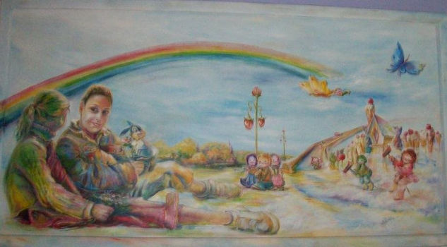 Niños de arco iris Oil Panel Others