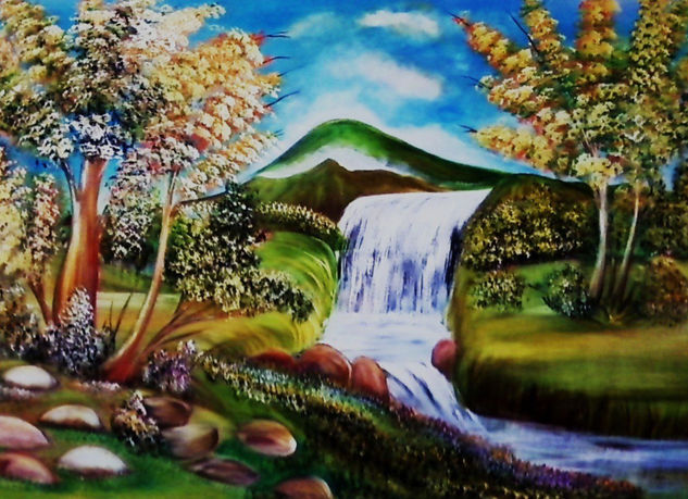 Paisaje con Rio #3 Oil Canvas Landscaping