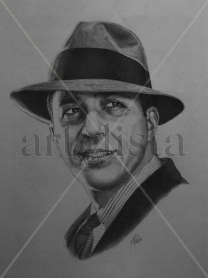 Retrato de Carlos Gardel Lápiz