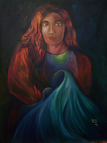 Sundari y su manto azul Acrylic Canvas