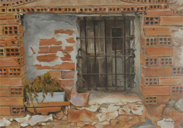 VENTANA 22 Óleo Tabla Paisaje