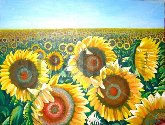 Mil Girasoles Óleo Lienzo Paisaje