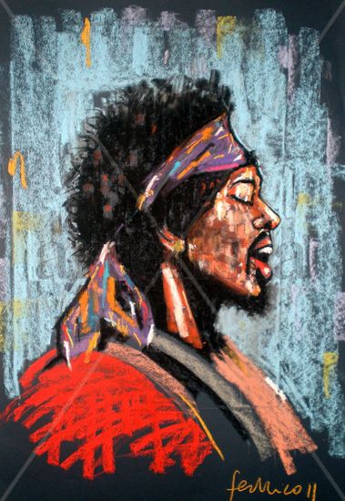 Hendrix Pastel Papel Retrato