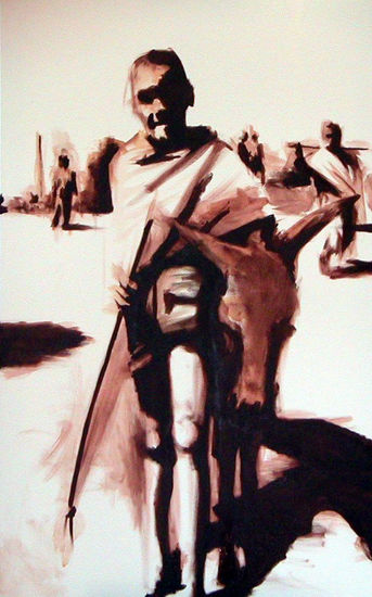 Refugiados III Acrylic Canvas Figure Painting