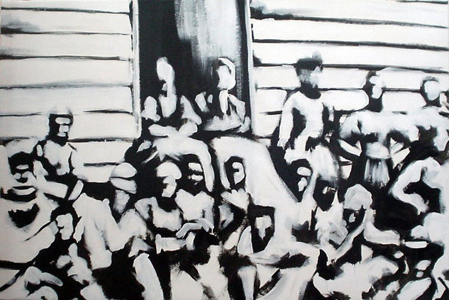 Refugiados VII Acrylic Canvas Figure Painting