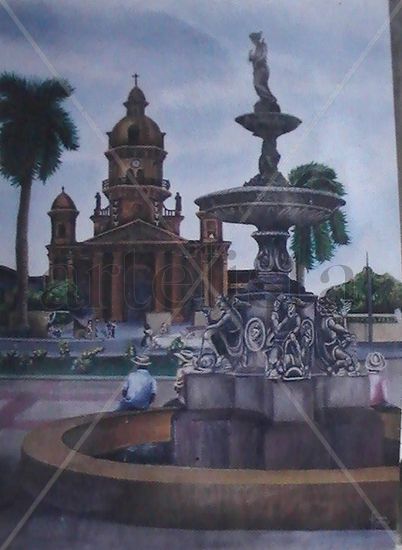 Fuente de Neptuno Oil Canvas Landscaping