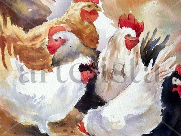 GALLINAS Watercolour Card Animals