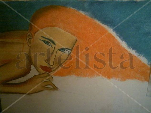 Mujer de pelo rojo Pastel Cartulina Retrato