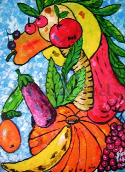 Caballo de frutas Acrylic Panel Figure Painting