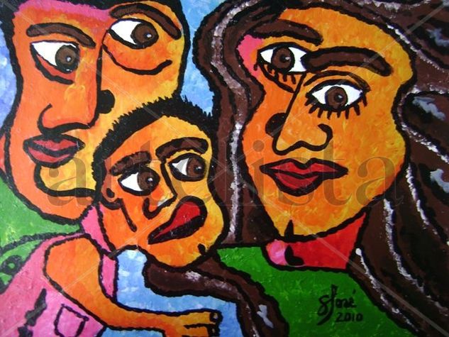 la familia Acrylic Canvas Figure Painting