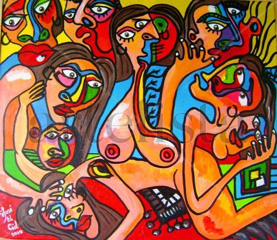 la mujer venezolana, esposa, madre y luchadora Acrylic Canvas Figure Painting