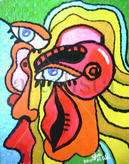 rostro desarticulado Acrylic Canvas Figure Painting